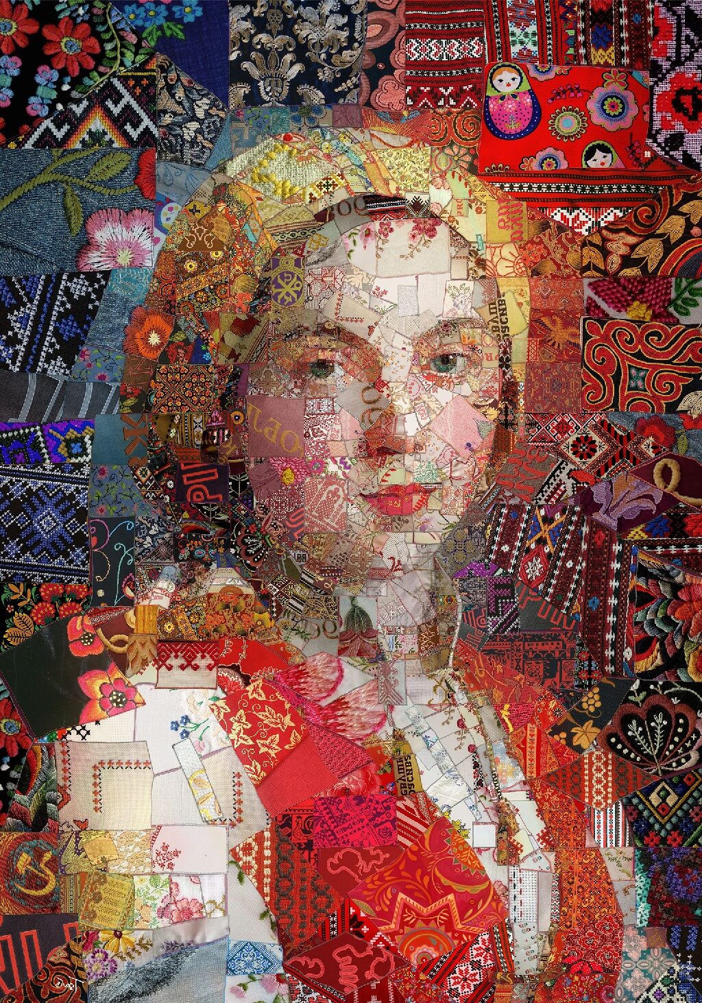 Мозаичный портрет русской девушки 