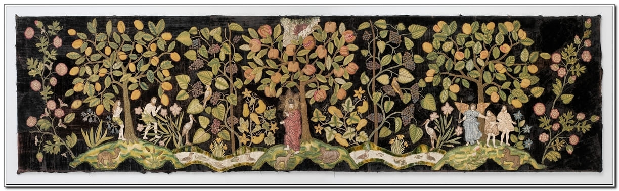 Английская вышивка -панно «Эдемский сад» 