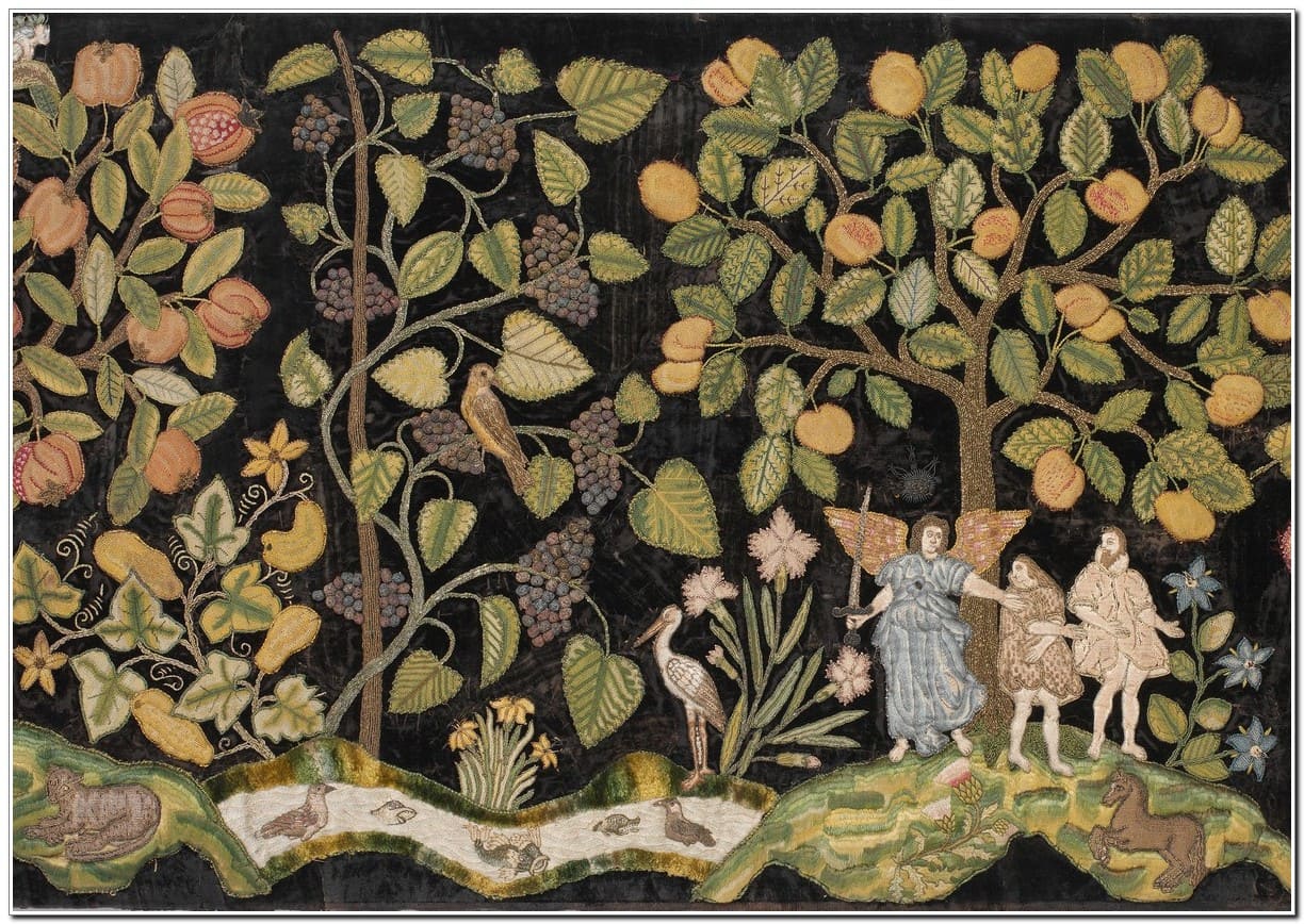 Панно "Эдемский сад" -английская вышивка