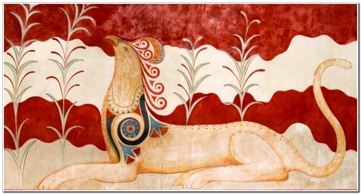 Фреска в Кносском дворце, Крит, Греция