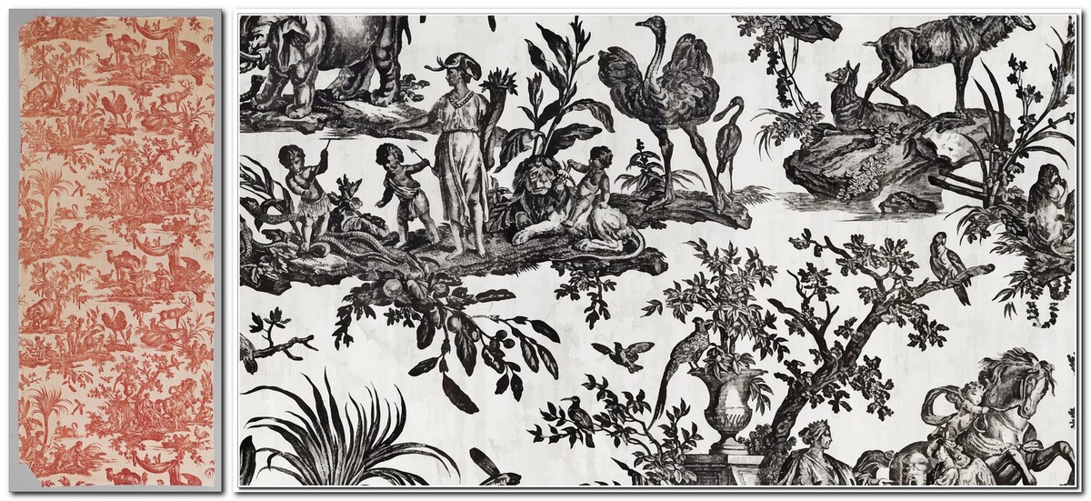 Классическая французская ткань Туаль де Жуи