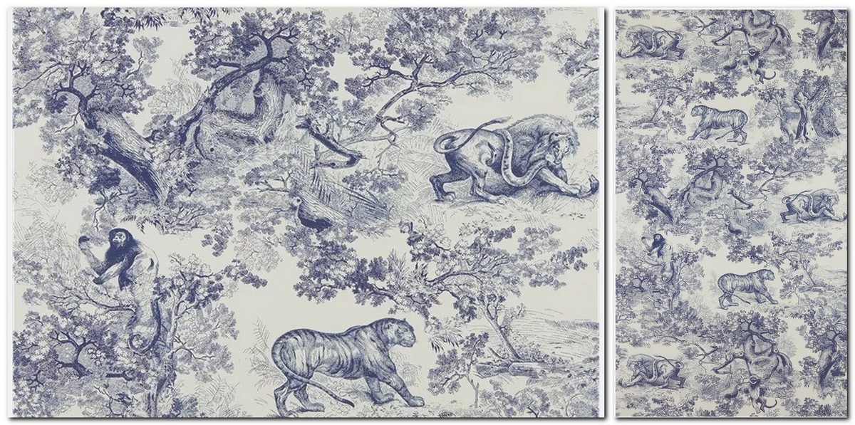 Классическая французская ткань Туаль де Жуи