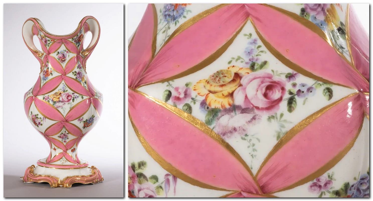 Ваза, севрский фарфор,