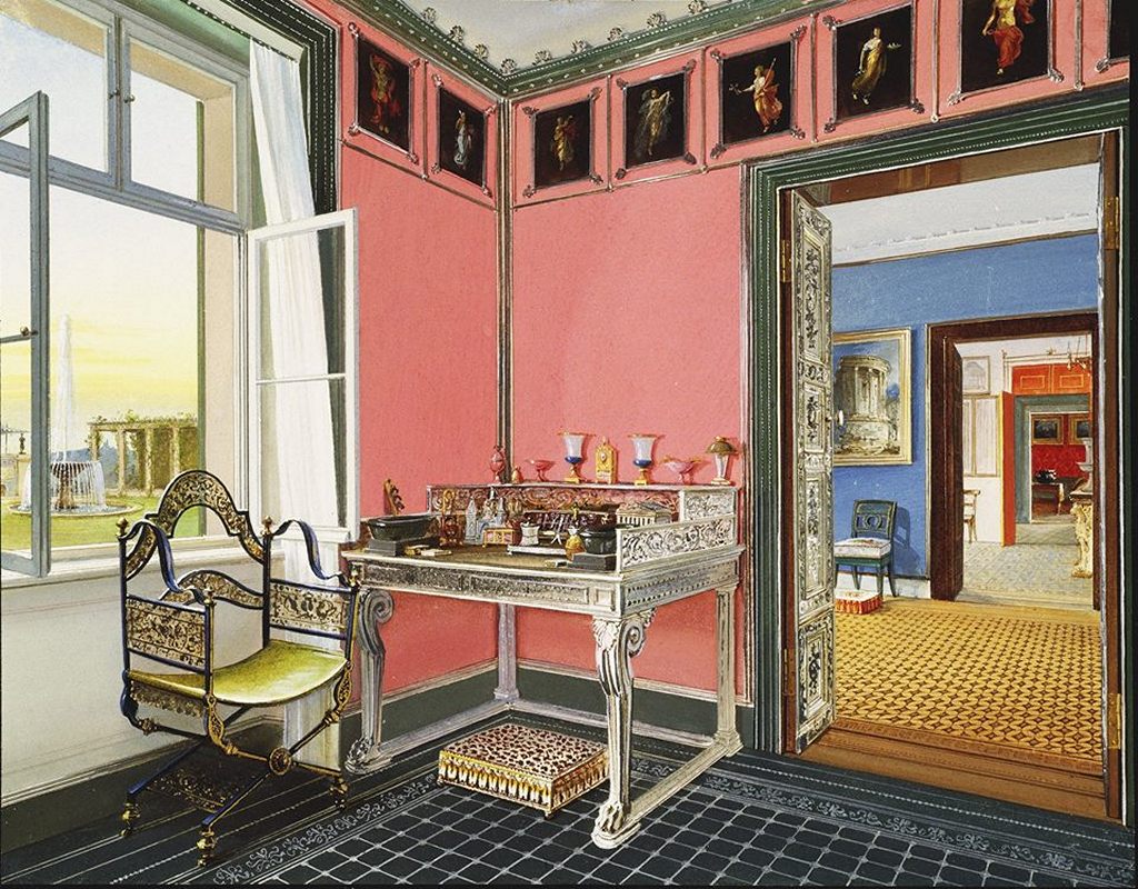 реконструкция кабинет в галереи комнат дворца Шарлоттенхоф