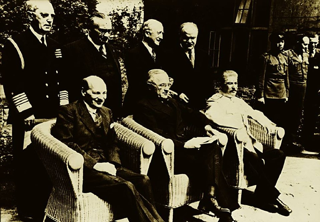 Этли, Трумэн и Сталин, 2 августа 1945 года В Потсдаме.